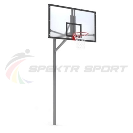 Купить Стойка баскетбольная уличная упрощенная со щитом из оргстекла, кольцом и сеткой SP D 412 в Жигулёвске 