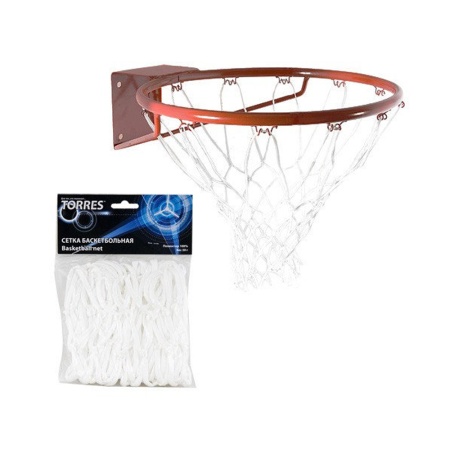 Купить Сетка баскетбольная Torres, нить 4 мм, белая в Жигулёвске 